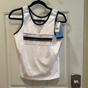 NEW BALANCE sports vintage tank. The tank details are on the inside of the front